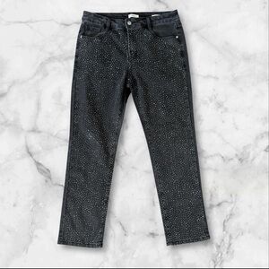 Forever 21 Straight Leg black jeans with rhinestone front